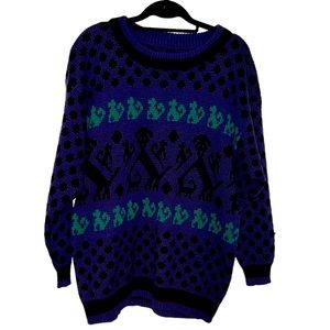 ❤️Knit sweater polka dot pattern purple black green